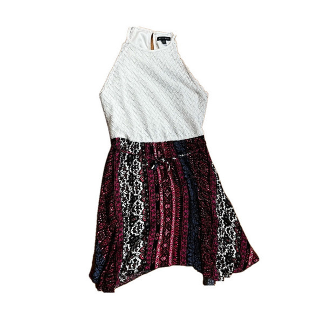 As U Wish White and Red Midi Dress